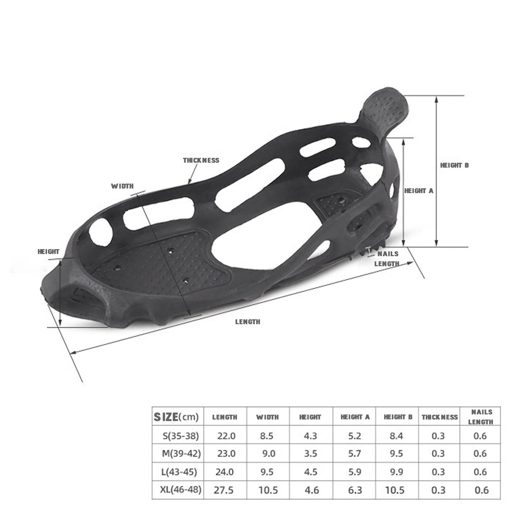 1 Pair 24-Teeth Ice Spikes Claws Ice Cleats Snow Traction Cleats Crampon for Walking on Snow and Ice