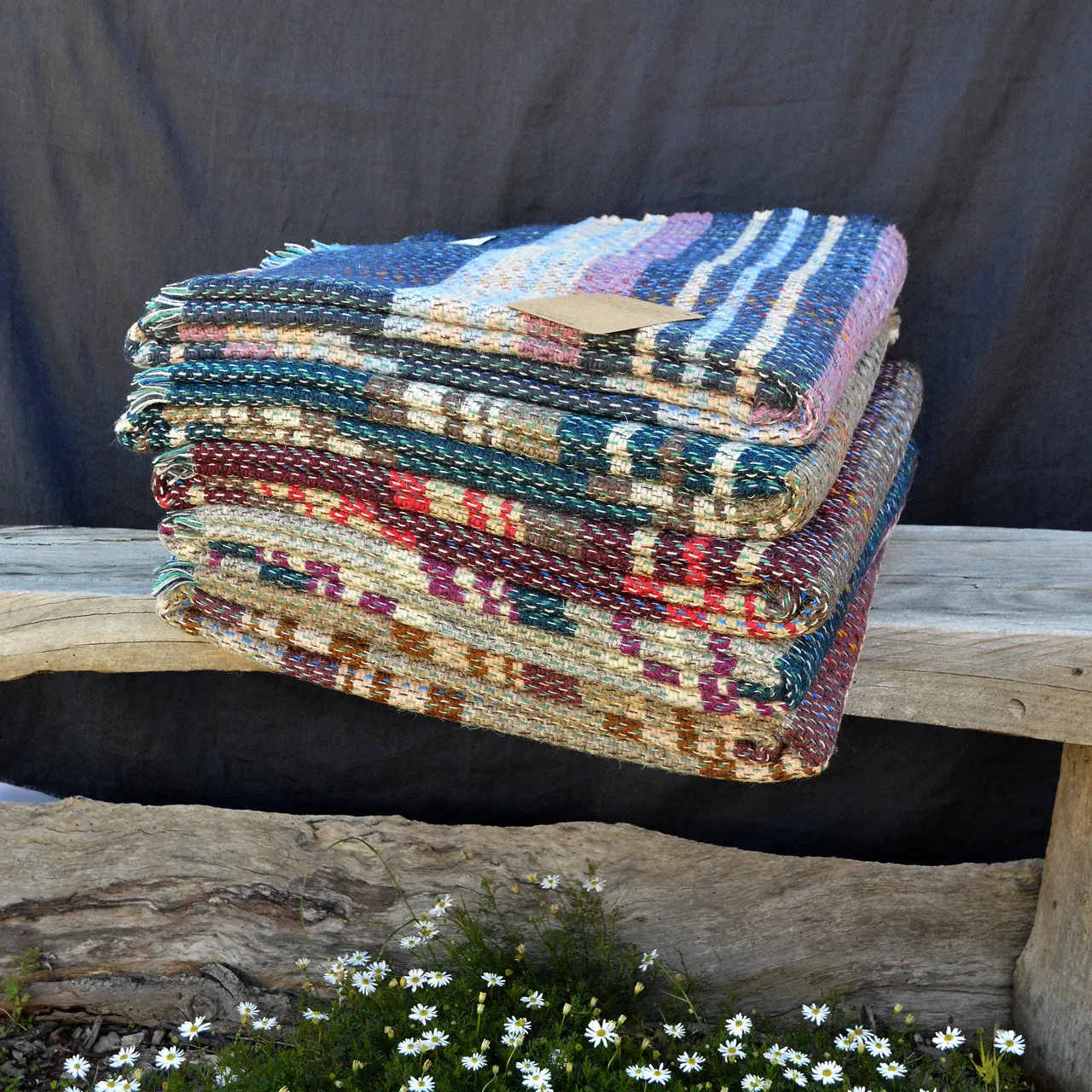 100% Random Recycled Wool Blanket/Rug - Large (183x150cm)