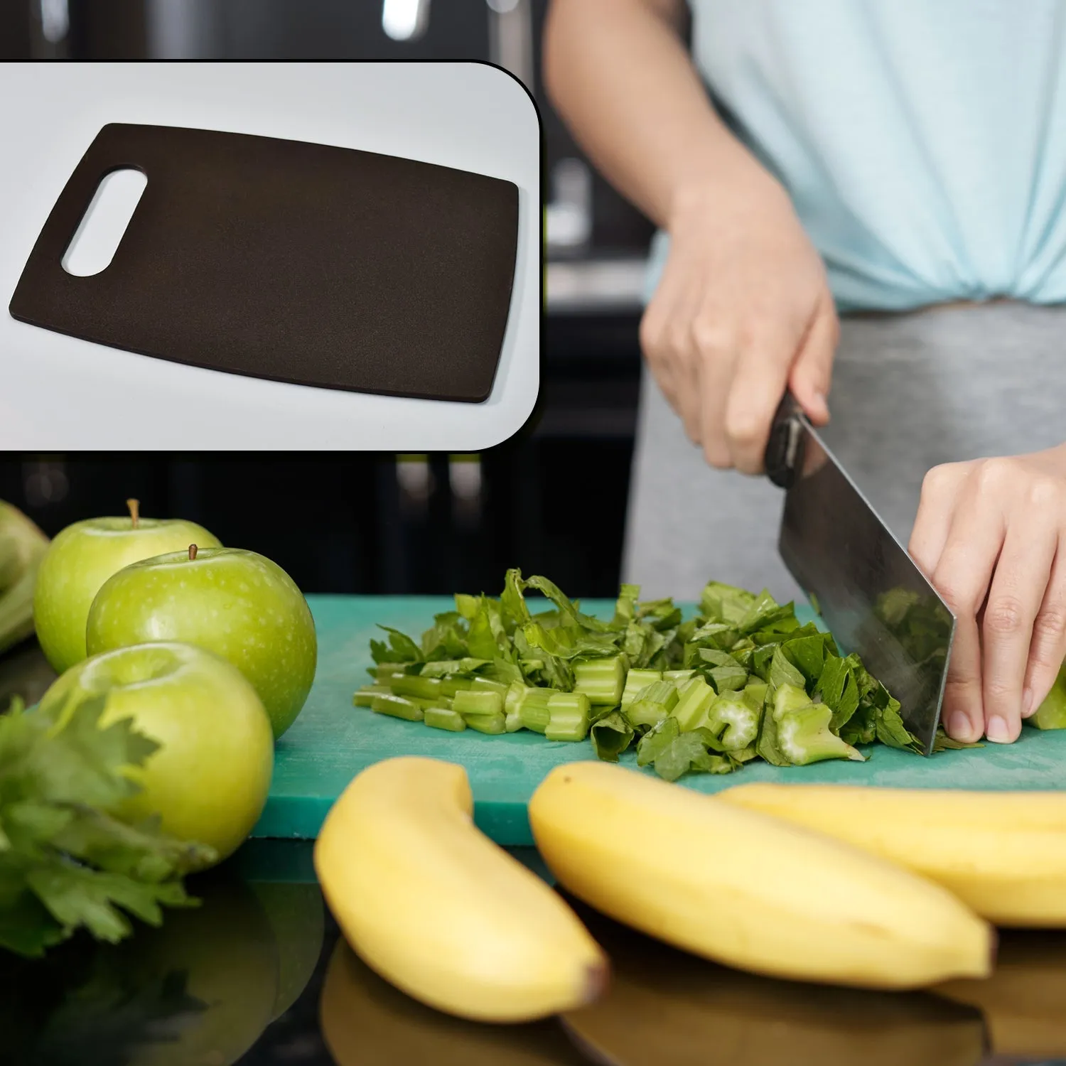 2094 BROWN SMALL KITCHEN CHOPPING BOARD CUTTING BOARD PLASTIC.