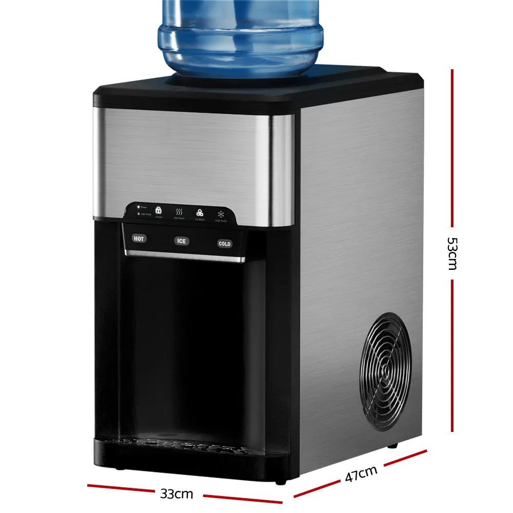 20kg 3-in-1 Ice Maker & Water Dispenser, Stainless Steel, Devanti