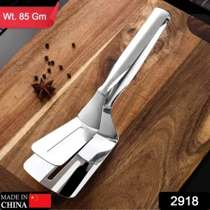 2918 Multifunction Cooking Serving Turner Frying Food Tong. Stainless Steel Steak Clip Clamp BBQ Kitchen Tong.