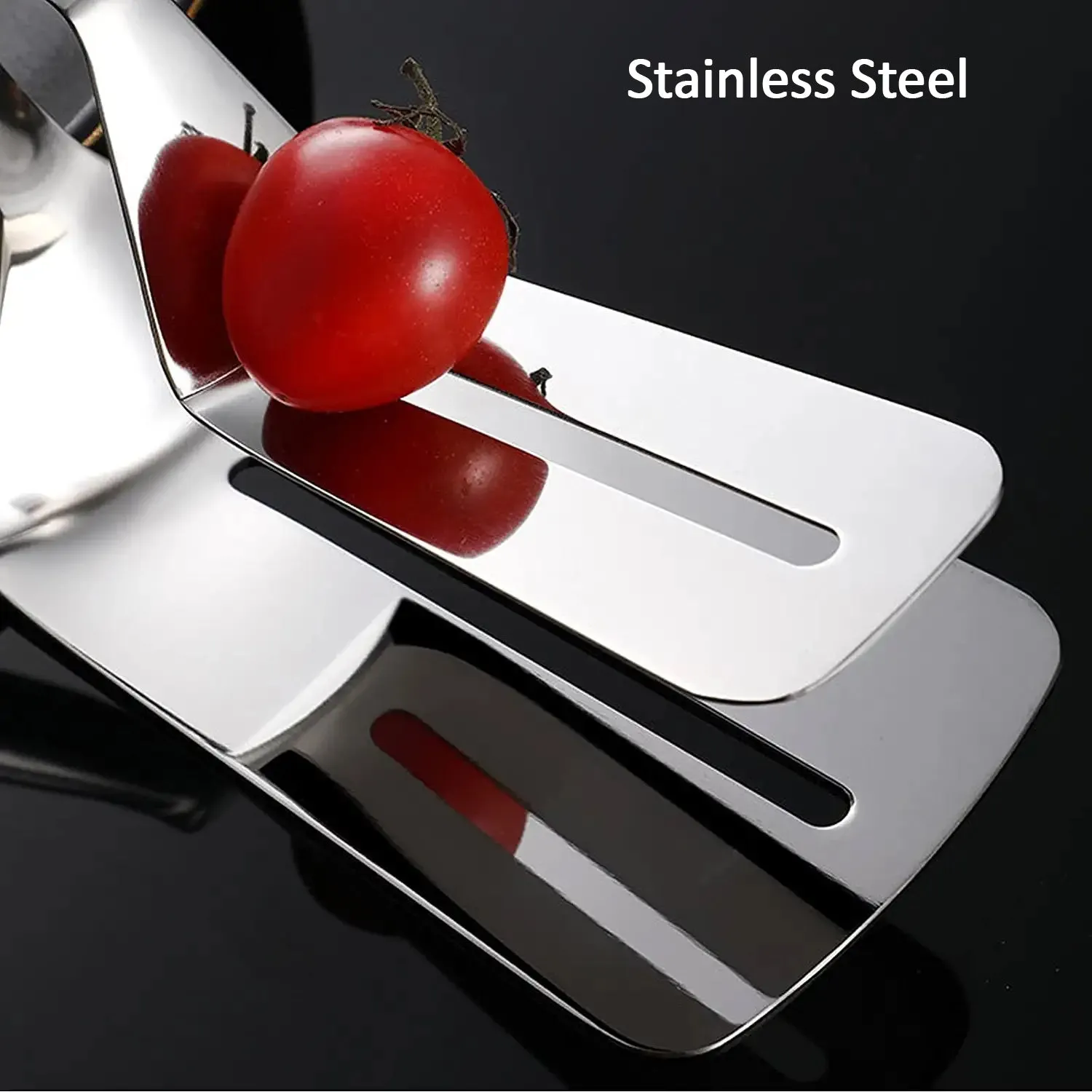 2918 Multifunction Cooking Serving Turner Frying Food Tong. Stainless Steel Steak Clip Clamp BBQ Kitchen Tong.