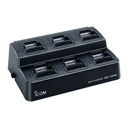 6-Bay Desktop Charger, BC121NS for iCOM IC-F70/80 &  IC-F9011, IC-F9021 Radios