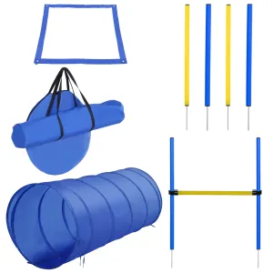 Adjustable Pet Agility Training Set-Blue/Yellow