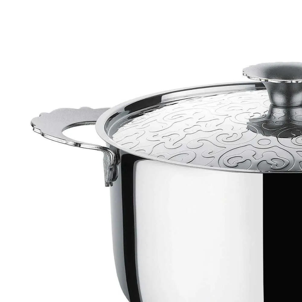 Alessi MW101 Dressed casserole with two handles in steel