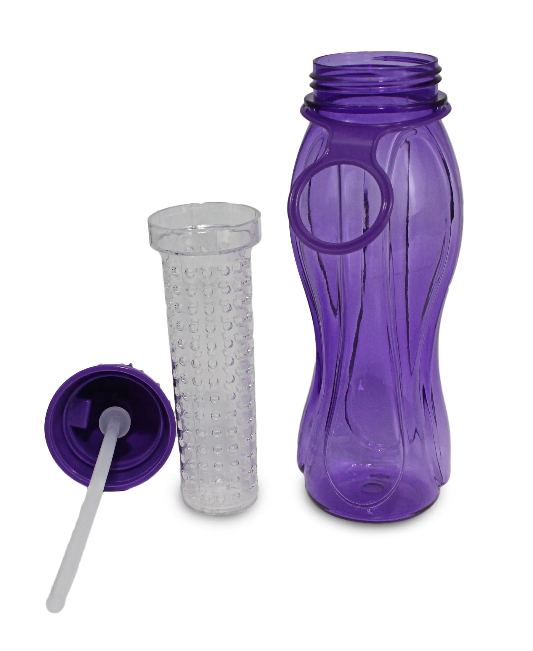 Aqua Water Bottle With Fruit Infuser - Purple