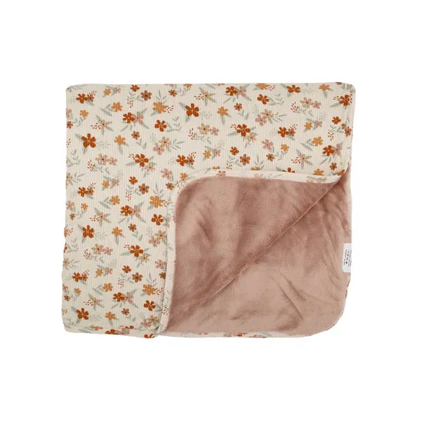 Autumn Floral Small Ribbed Toddler Blanket