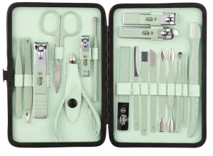 Beauté Secrets Luxury Nail Cutter Set, 18 Pieces Grooming Kit (Eyebrow Razor, Tweezer, Hair Plucker, Baby Nail Cutter, Ear Cleaner,Nail Cleaner,) Pedicure Gift for Men and Women (Green)