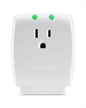 Belkin 1-Outlet Surgecube Portable Wall Tap with Ground & Protected Light Indicators - for Home, Office, Travel