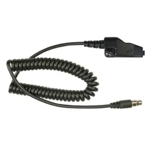 Coiled Cord for Dual Muff Headsets for Kenwood NX-200, TK-190 Series Portables