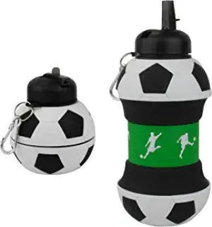 Collapsible Silicone Soccer Ball Water Bottle Maccabi Art, 1 Liter