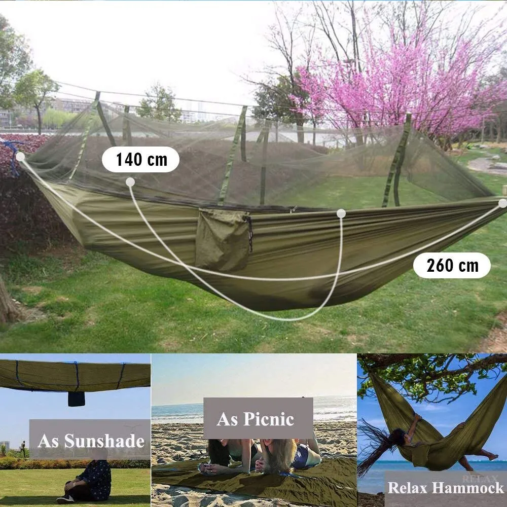 Crocox Hammock With Mosquito Net Double Camping Swing Bed Straps Travel Outdoor