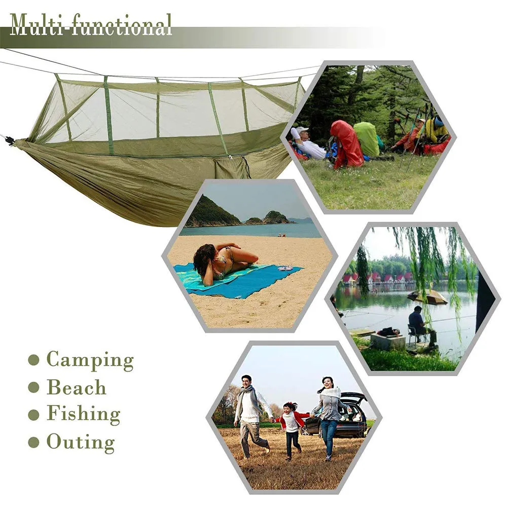 Crocox Hammock With Mosquito Net Double Camping Swing Bed Straps Travel Outdoor