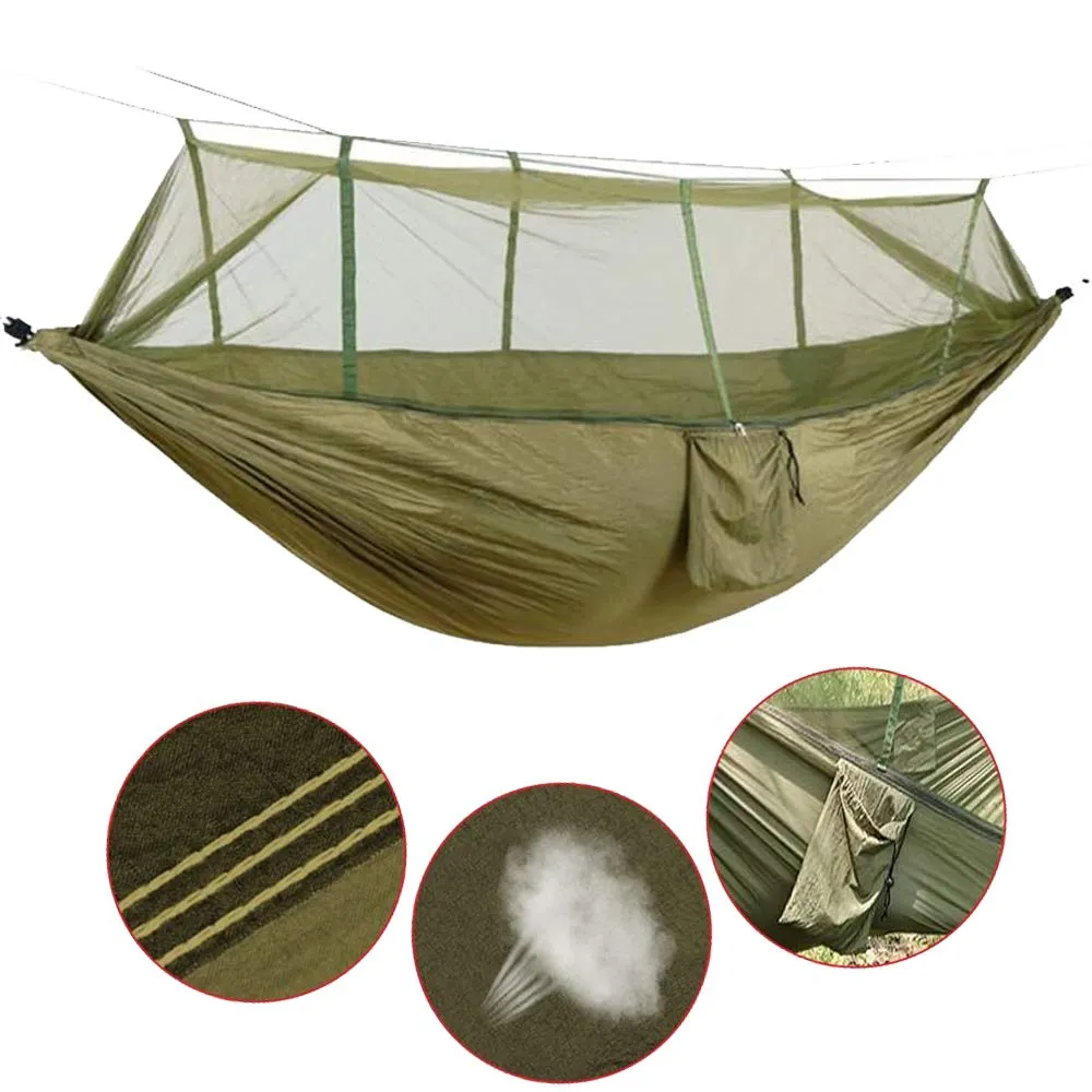 Crocox Hammock With Mosquito Net Double Camping Swing Bed Straps Travel Outdoor