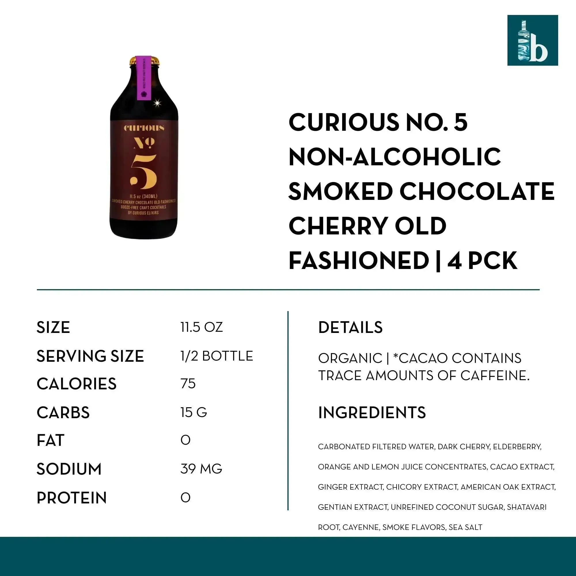 Curious Elixirs - No. 5 Non-Alcoholic Smoked Chocolate Cherry Old Fashioned