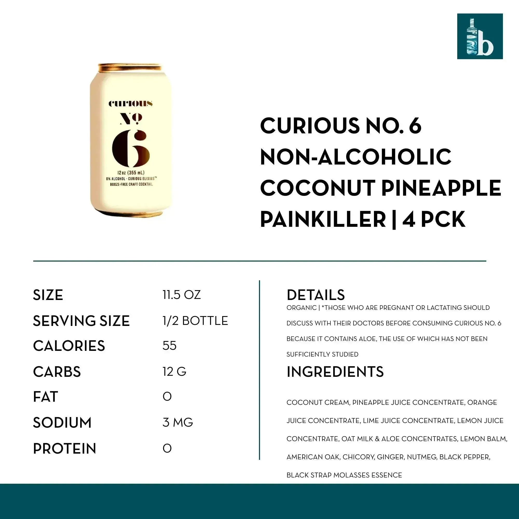 Curious Elixirs - No. 6 Non-Alcoholic Coconut Pineapple Painkiller