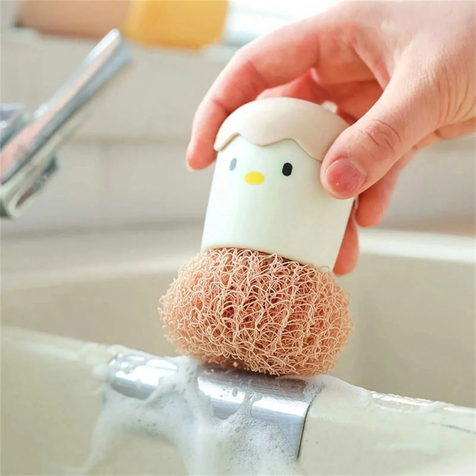 Cute Egg Shell Microfiber Scrubbing Brush