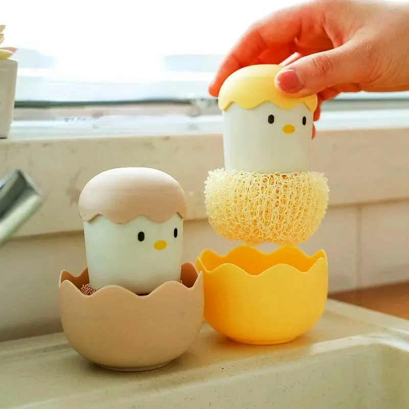 Cute Egg Shell Microfiber Scrubbing Brush