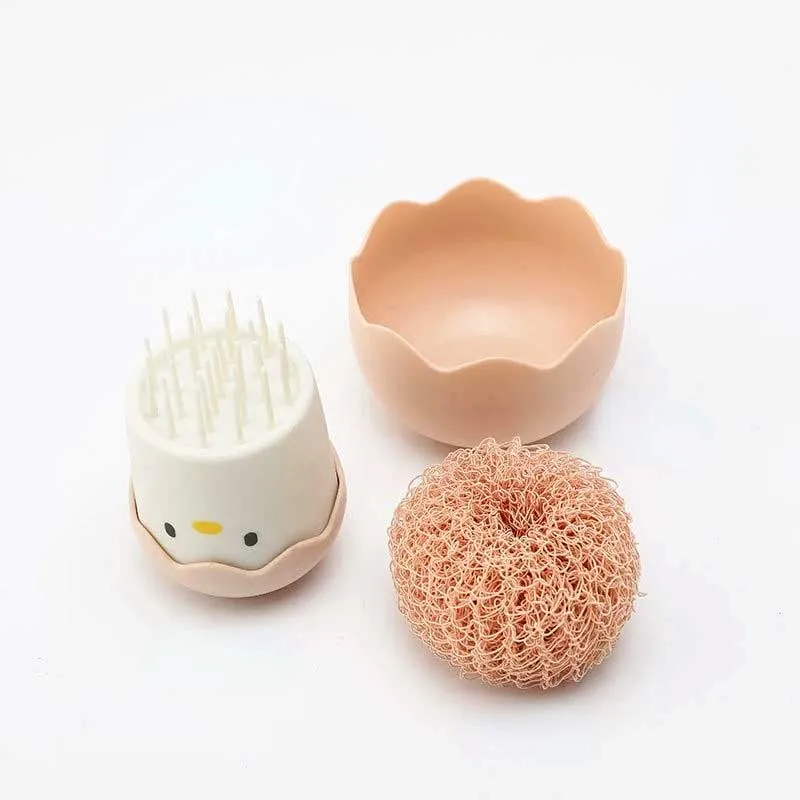 Cute Egg Shell Microfiber Scrubbing Brush