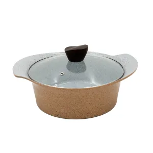 Ecook IH Ceramic Coating Stock Pot Low Brown 24cm