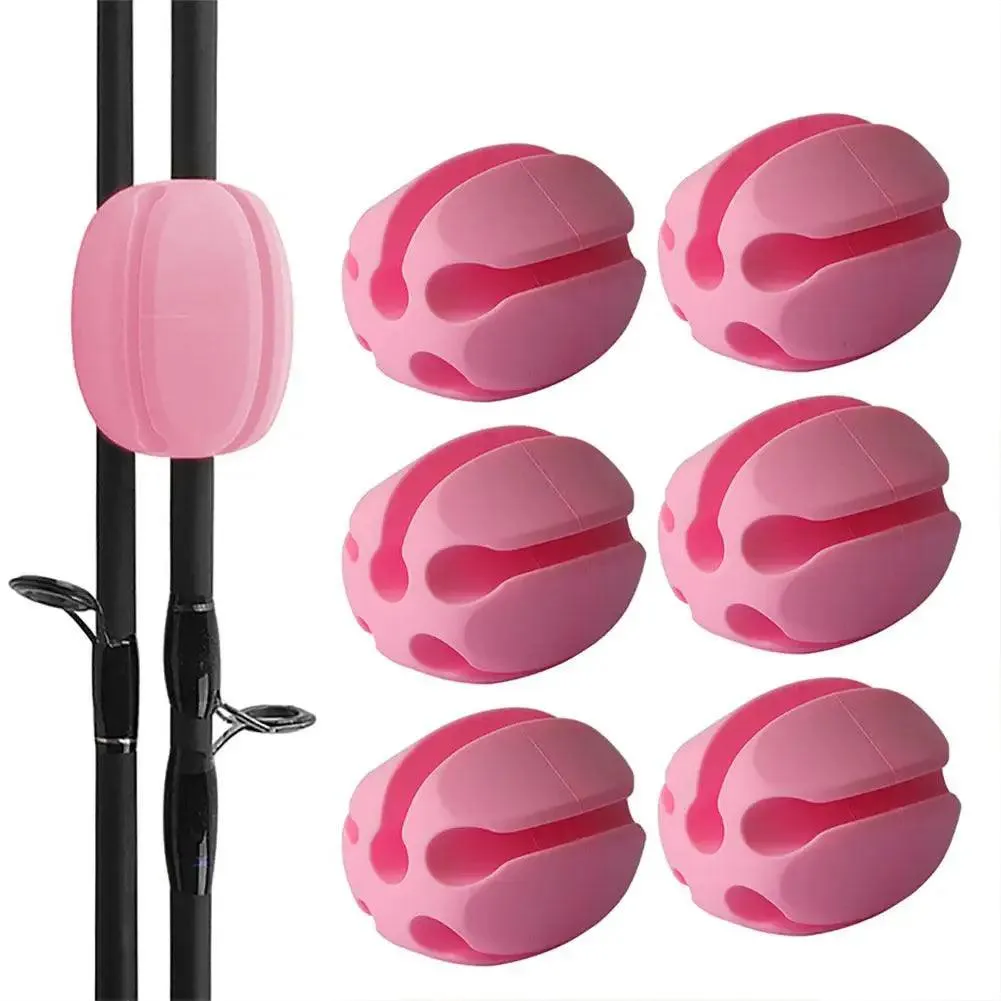 HiMISS 6-Piece Silicone Fishing Rod Holder Straps