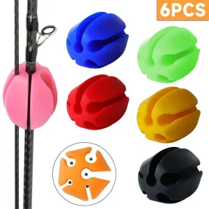 HiMISS 6-Piece Silicone Fishing Rod Holder Straps