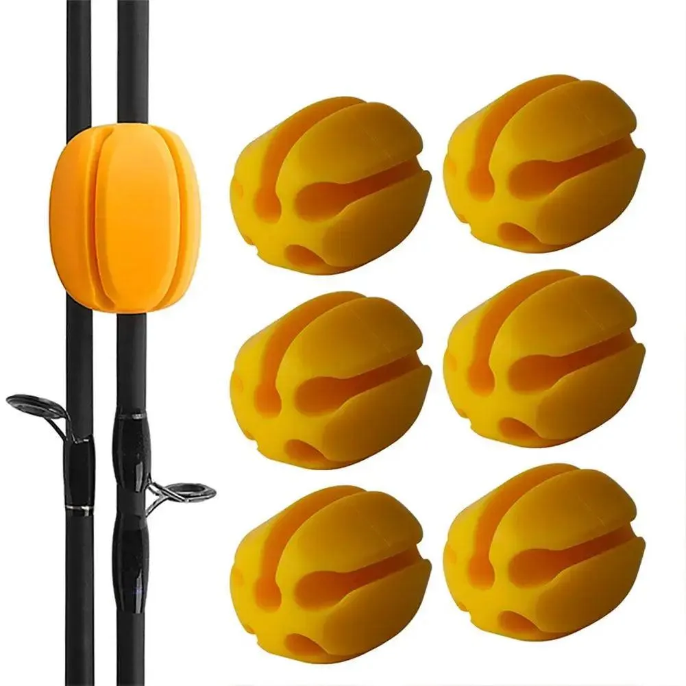 HiMISS 6-Piece Silicone Fishing Rod Holder Straps