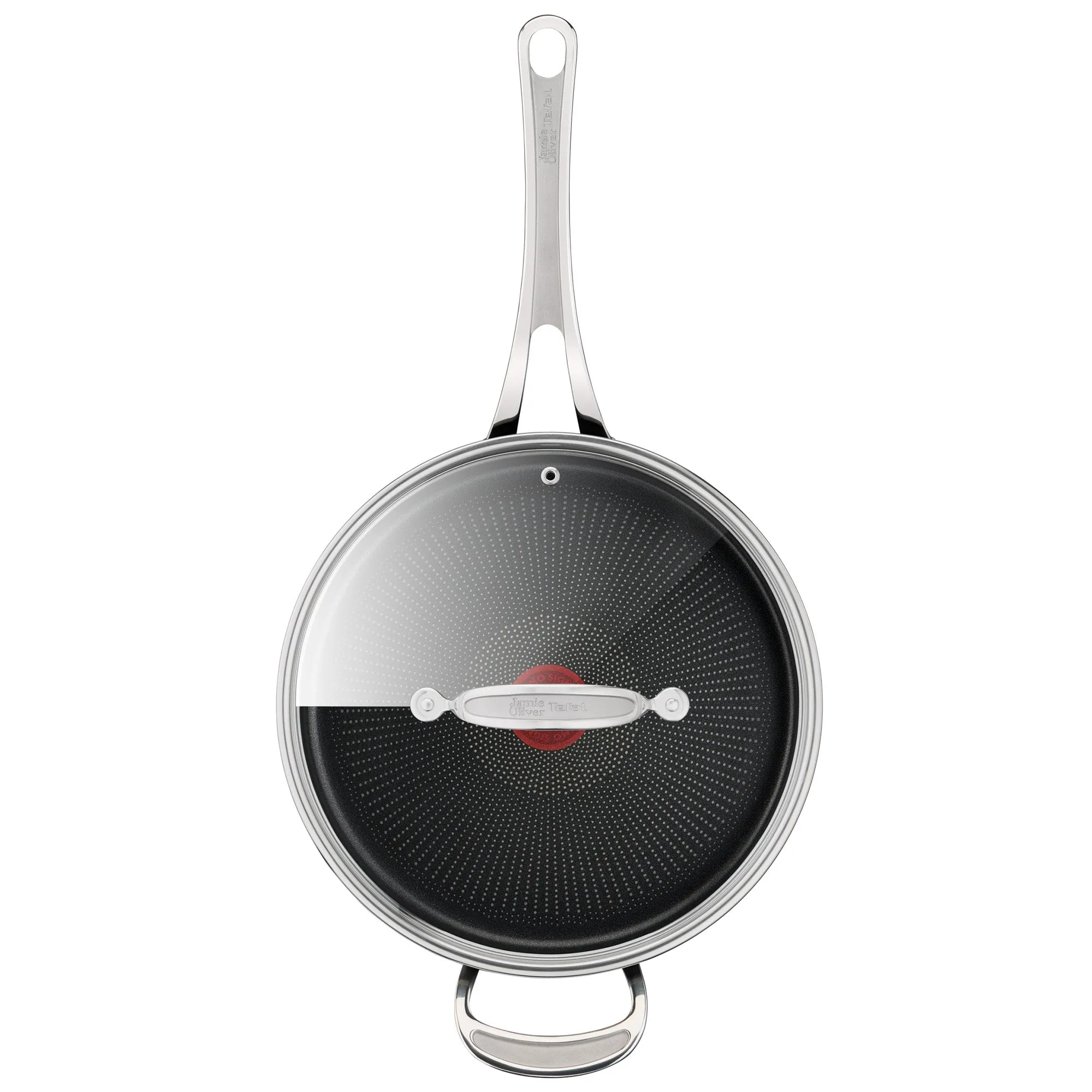 Jamie Oliver by Tefal Cooks Classic Non-Stick Induction Hard Anodised Sautepan   Lid 26cm