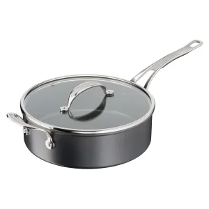 Jamie Oliver by Tefal Cooks Classic Non-Stick Induction Hard Anodised Sautepan   Lid 26cm