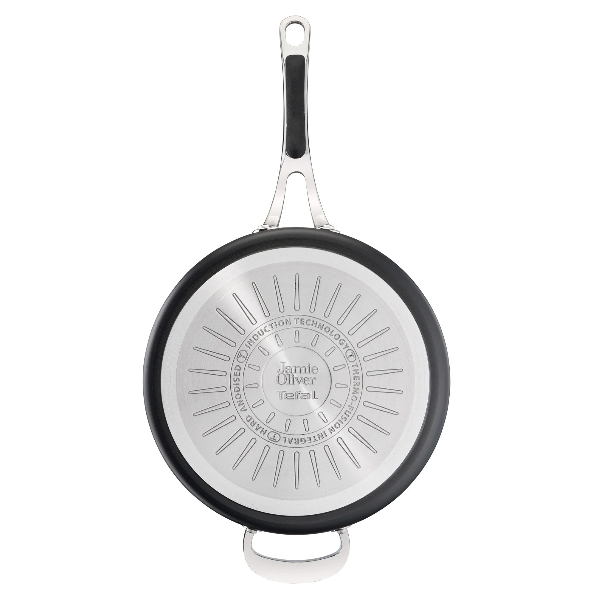 Jamie Oliver by Tefal Cooks Classic Non-Stick Induction Hard Anodised Sautepan   Lid 26cm