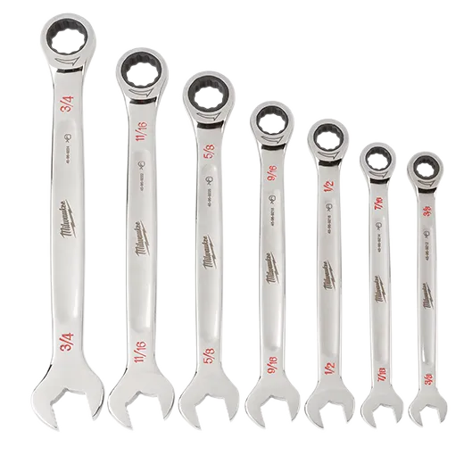 Milwaukee 7pc Ratcheting Combination Wrench Set - SAE