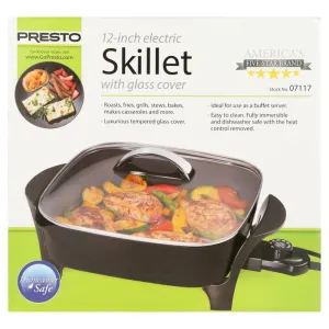 Multifunctional Presto® 12" Electric Skillet with Glass Cover