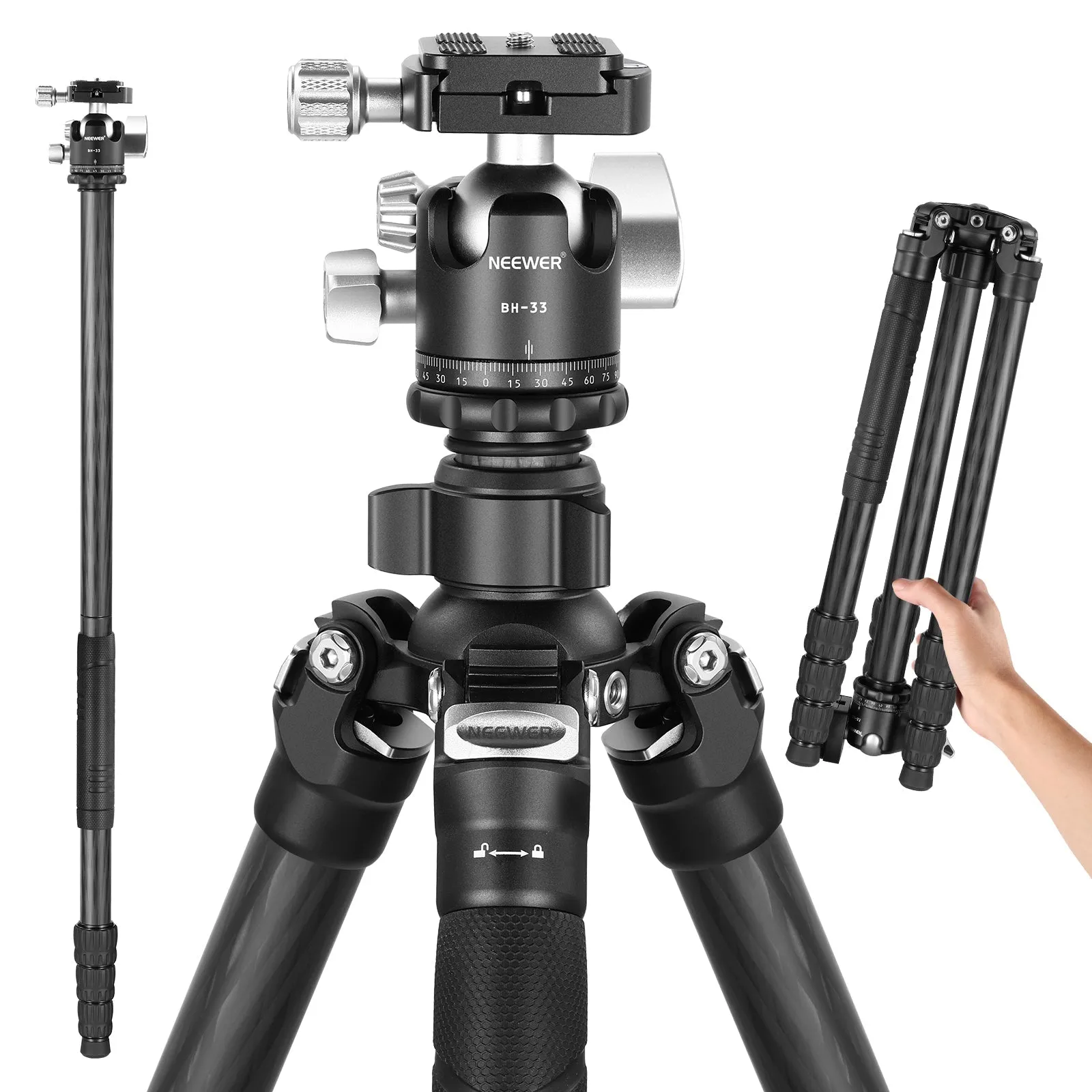 NEEWER TP18 64.5" Pro Carbon Fiber Camera Monopod Tripod