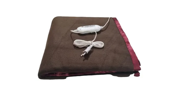 Nindra Electric Blanket for Single Bed Heating Bed Warmer with Three Heat Settings Super Soft Electric Heating Blanket(150cmsx75cms) (Dark Brown)