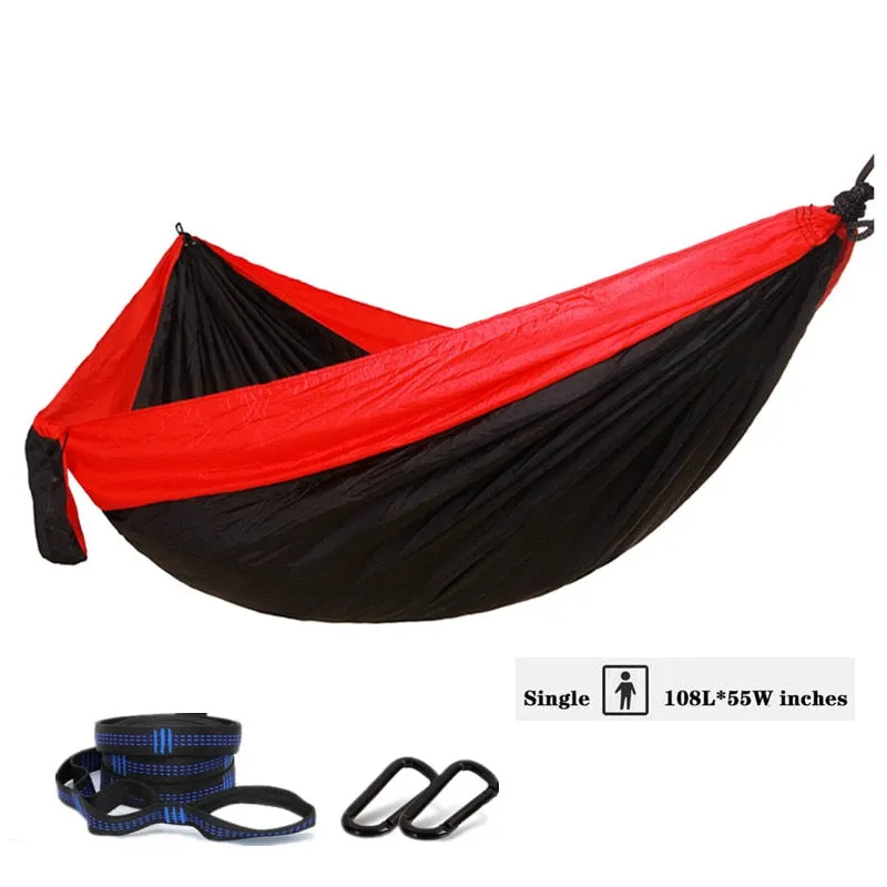 Nylon Colour Matching Hammock Outdoor Camping Ultra Light Portable Hammock for Double Person