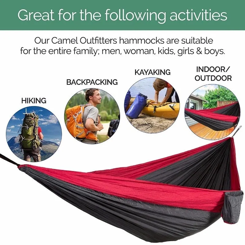 Nylon Colour Matching Hammock Outdoor Camping Ultra Light Portable Hammock for Double Person