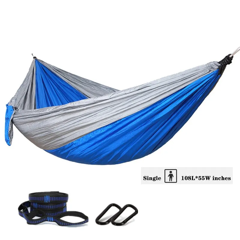 Nylon Colour Matching Hammock Outdoor Camping Ultra Light Portable Hammock for Double Person