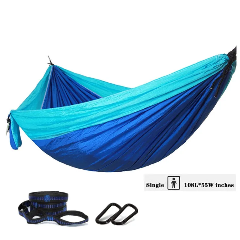 Nylon Colour Matching Hammock Outdoor Camping Ultra Light Portable Hammock for Double Person