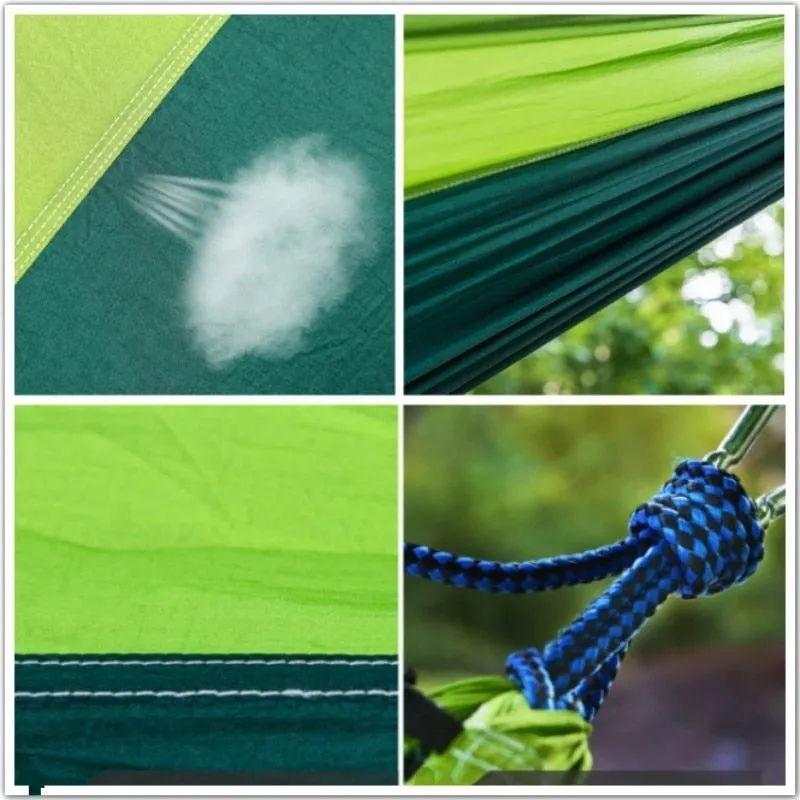 Nylon Colour Matching Hammock Outdoor Camping Ultra Light Portable Hammock for Double Person