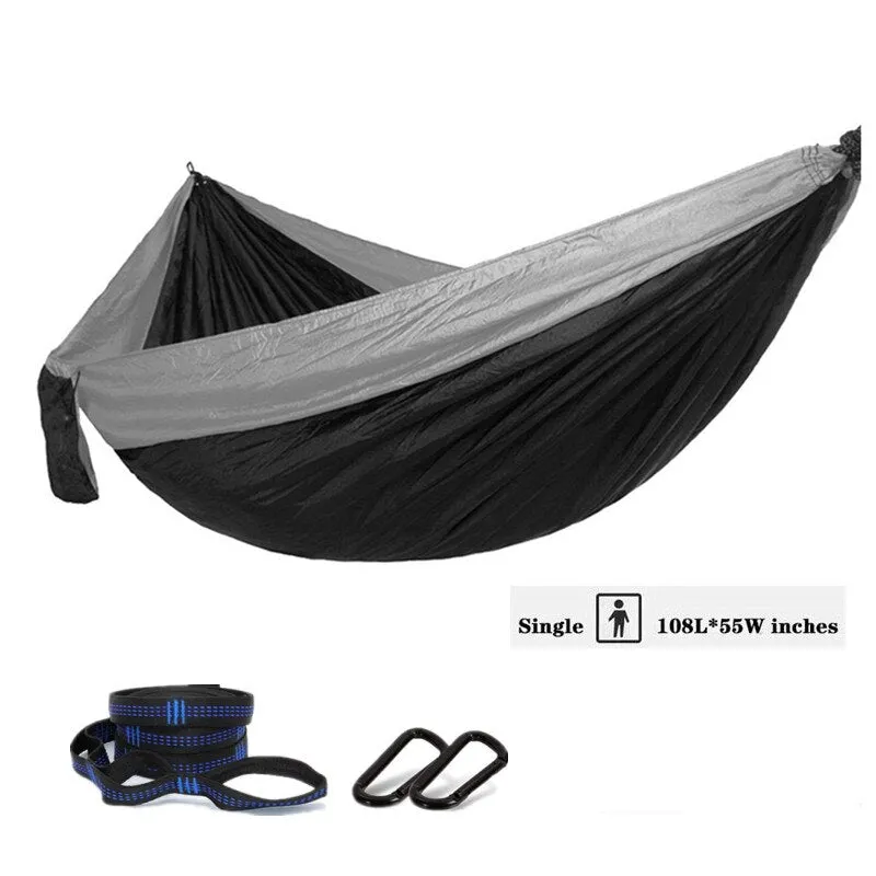 Nylon Colour Matching Hammock Outdoor Camping Ultra Light Portable Hammock for Double Person