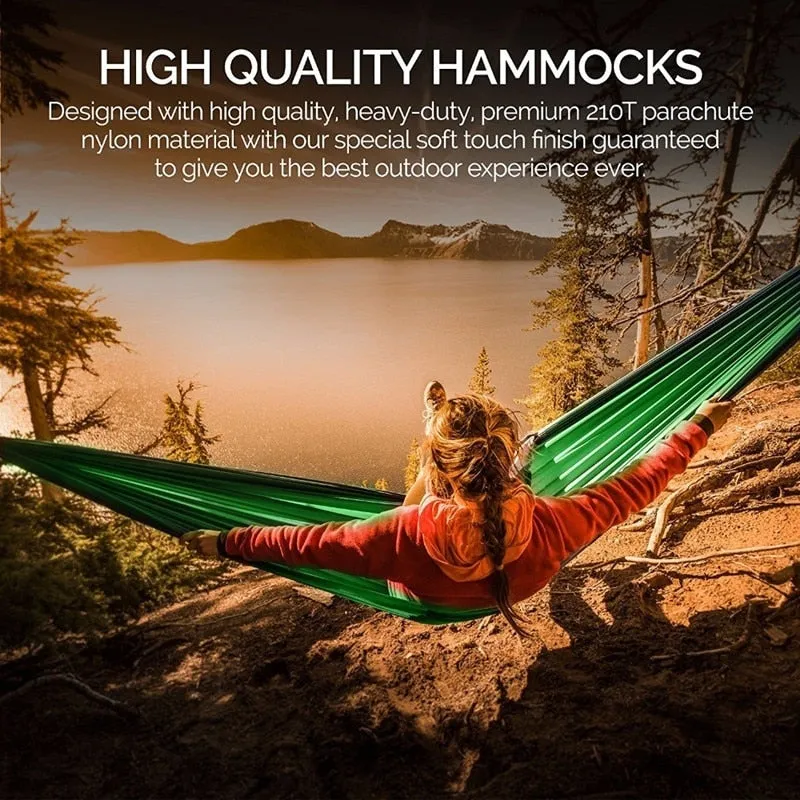 Nylon Colour Matching Hammock Outdoor Camping Ultra Light Portable Hammock for Double Person