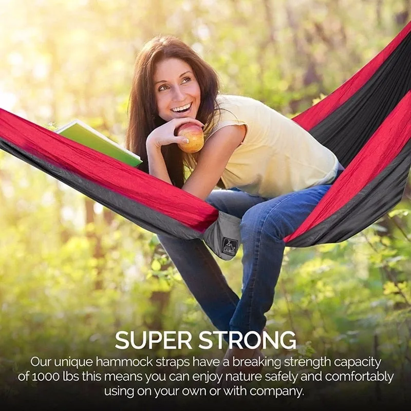 Nylon Colour Matching Hammock Outdoor Camping Ultra Light Portable Hammock for Double Person