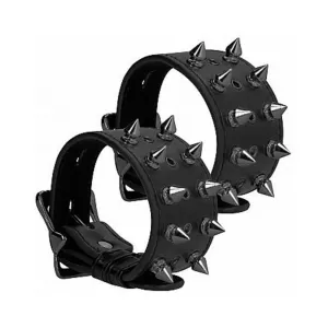 Ouch! Skulls & Bones Spiked Handcuffs Black