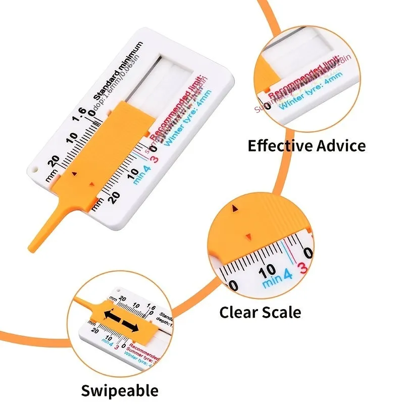 Portable Tire Tread Depth Gauge for Vehicles Accurate Measurement Tool