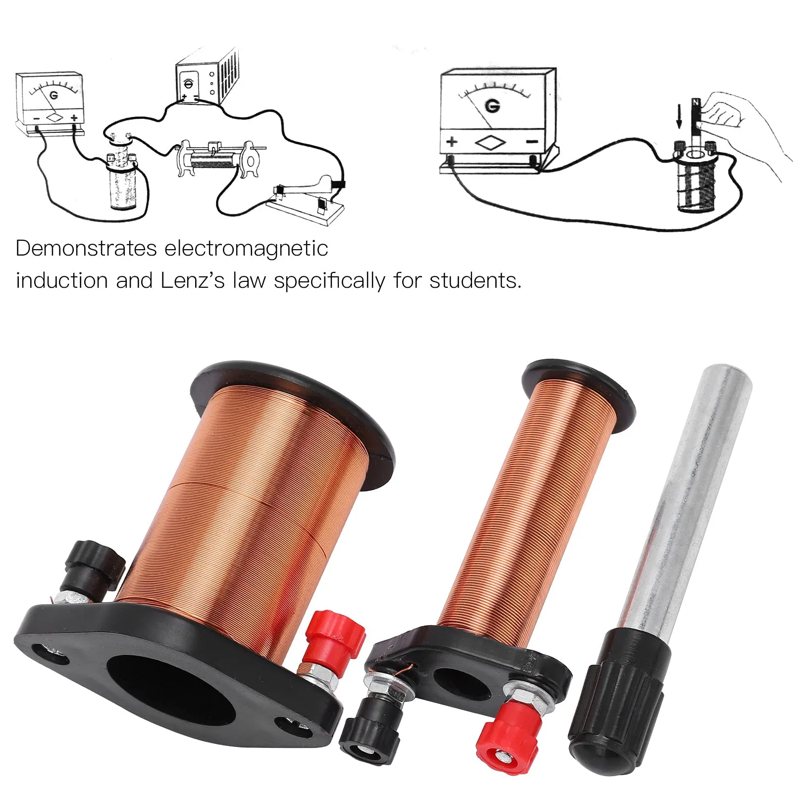 Primary Coil, Portable Electromagnetic Induction Coil Durable PVC Brass for School for Laboratory for Student