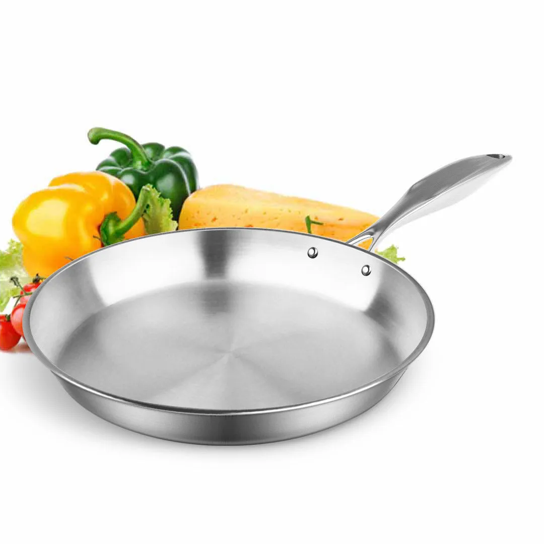 SOGA Stainless Steel Fry Pan 20cm 34cm Frying Pan Top Grade Skillet Induction Cooking FryPan