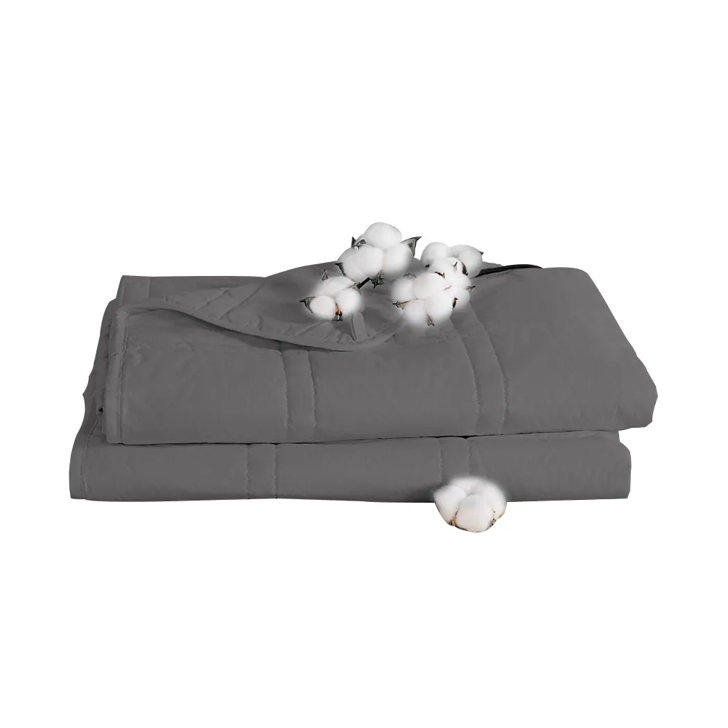 Wiley Weighted Soft Blanket Cotton Heavy Gravity Kids Deep Relax Relief 2.3KG - Grey